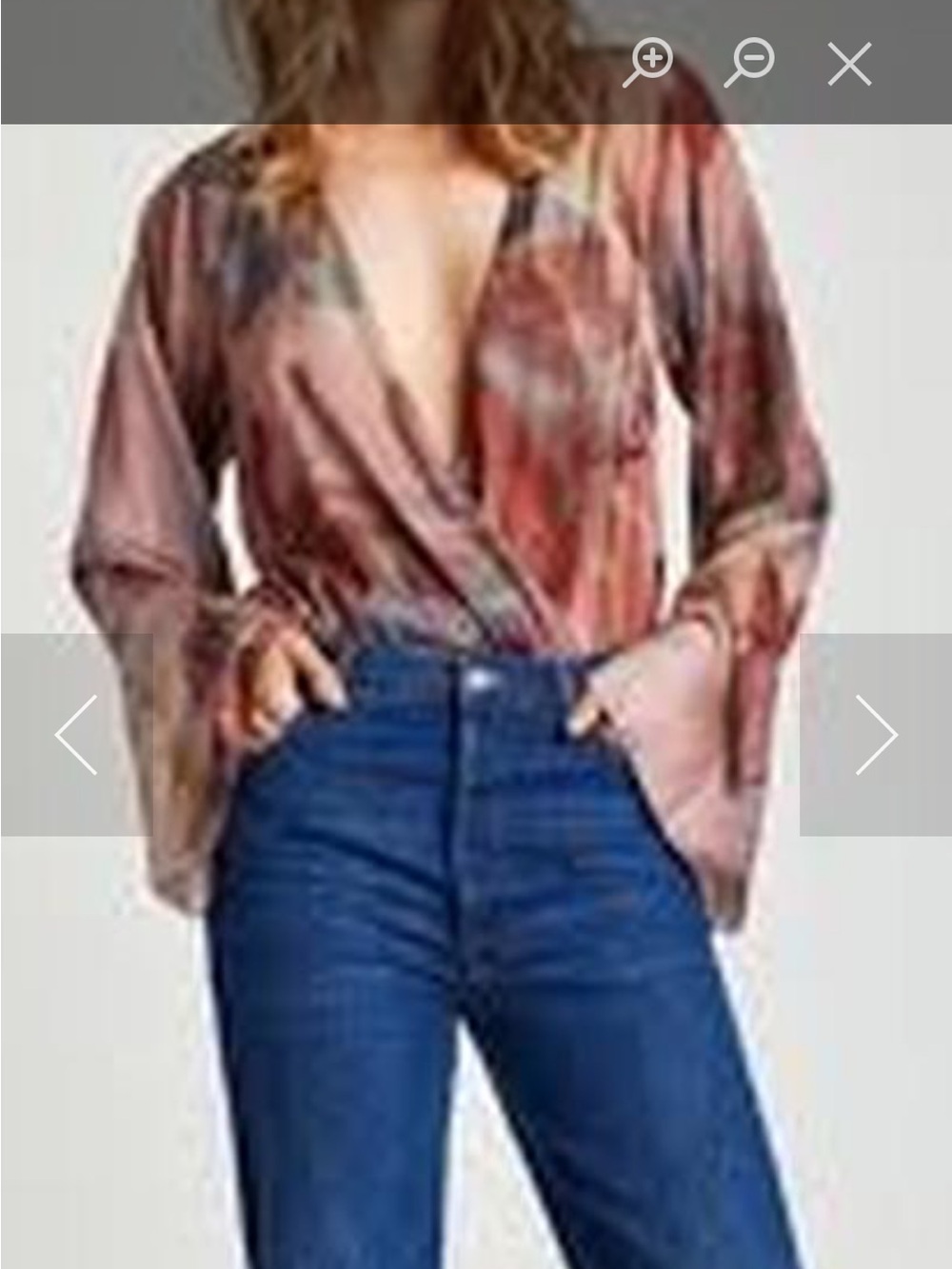 Zara Multicolor Wrap Blouse in Pink and Brown Tones